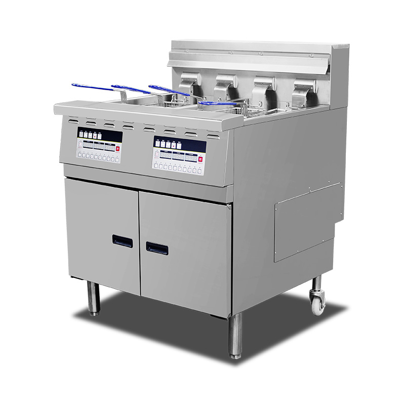 Panel Kontrol Komputer Penggorengan Berdiri Komersial Listrik Stainless Steel