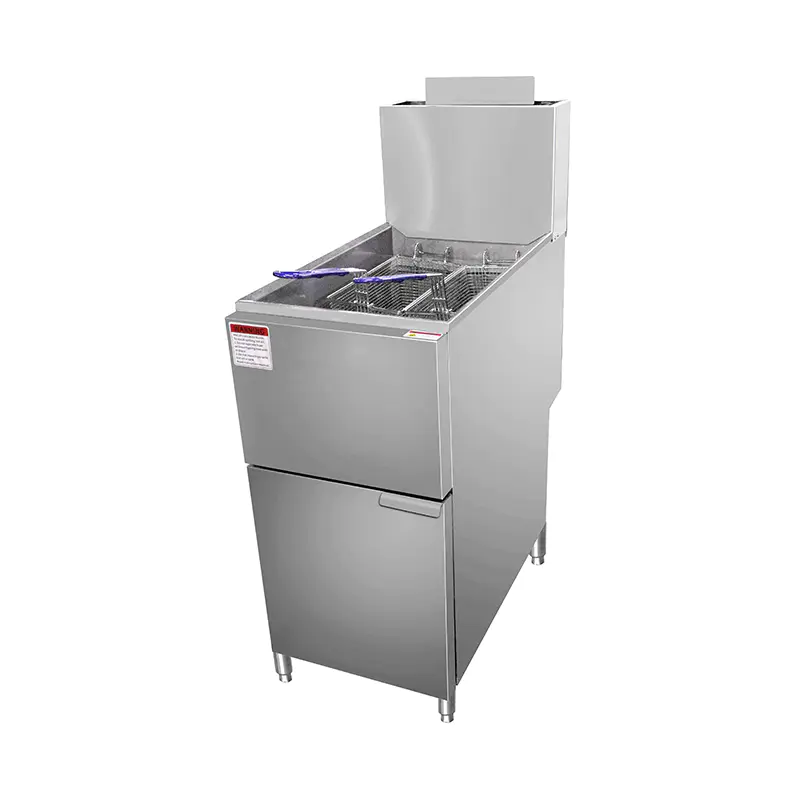 Penggorengan Komersial Gas Alam/LPG Berdiri Stainless Steel