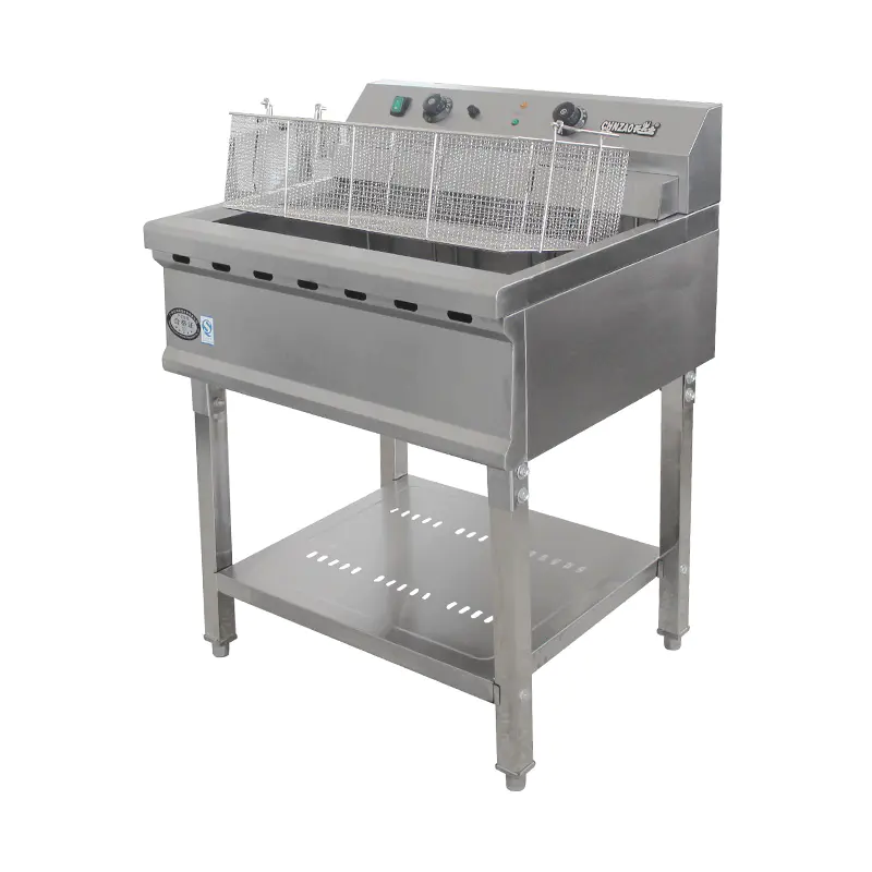 Penggorengan Berdiri Komersial Listrik Stainless Steel Kaki yang Dapat Dilepas