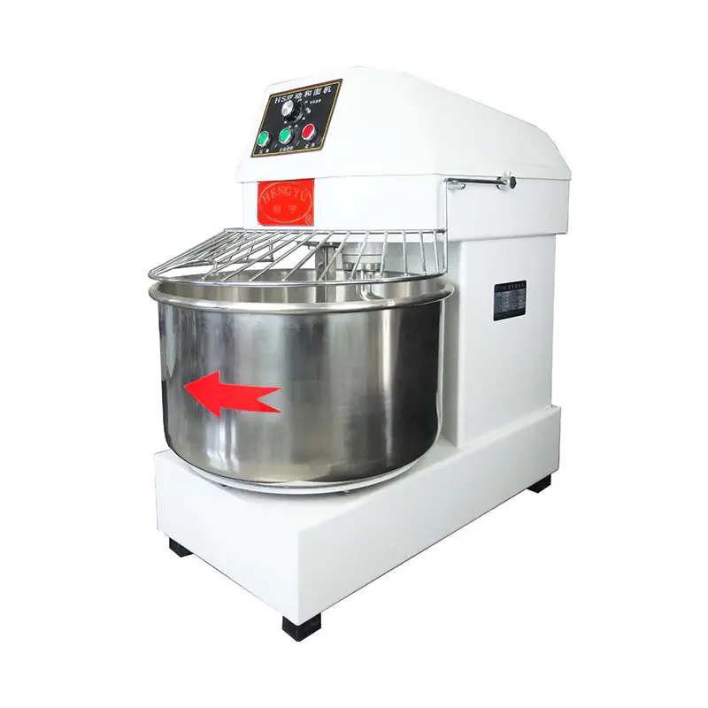 Mesin Pengaduk Spiral Restoran Komersial Stainless Steel Kecepatan Ganda Aksi Ganda