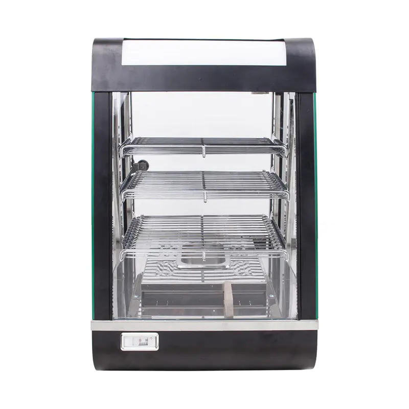 Mesin Penghangat Tampilan Makanan Hitam Listrik Dapur Komersial Stainless Steel