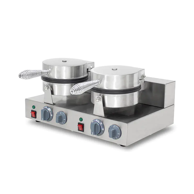 Mesin Pembuat Wafel Listrik Restoran Komersial Stainless Steel