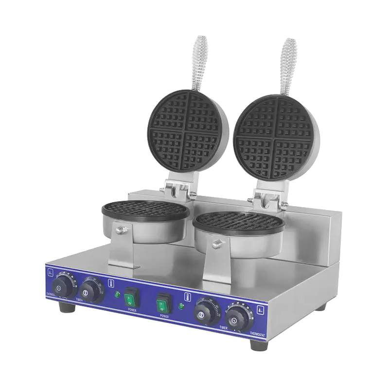 Mesin Pembuat Wafel Listrik Restoran Komersial Stainless Steel