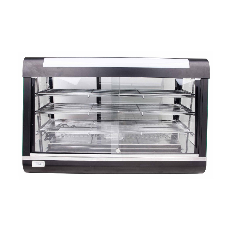 Mesin Penghangat Tampilan Makanan Hitam Listrik Dapur Komersial Stainless Steel