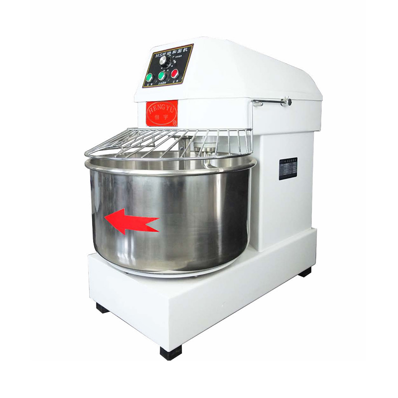 Mesin Pengaduk Spiral Restoran Komersial Stainless Steel Kecepatan Ganda Aksi Ganda