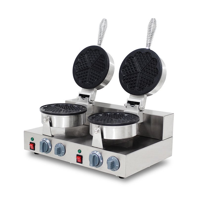 Mesin Pembuat Wafel Listrik Restoran Komersial Stainless Steel