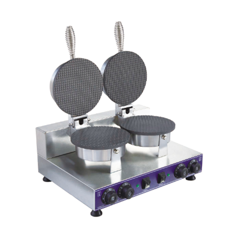 Mesin Pembuat Wafel Listrik Restoran Komersial Stainless Steel