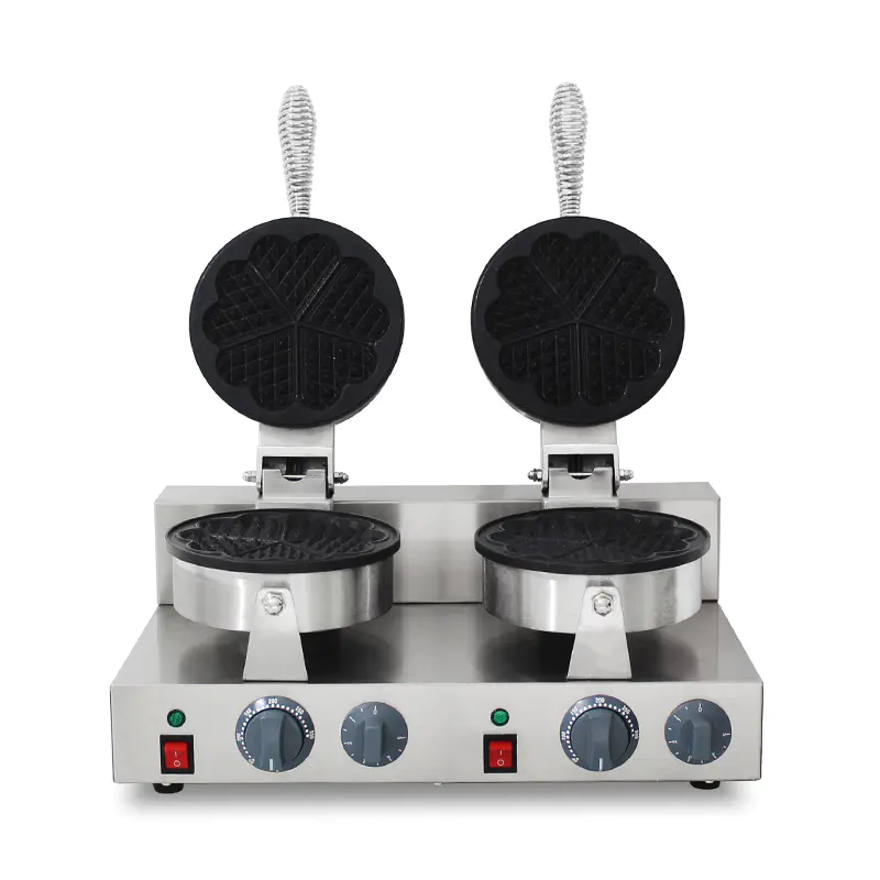 Mesin Pembuat Wafel Listrik Restoran Komersial Stainless Steel