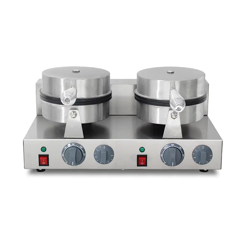 Mesin Pembuat Wafel Listrik Restoran Komersial Stainless Steel
