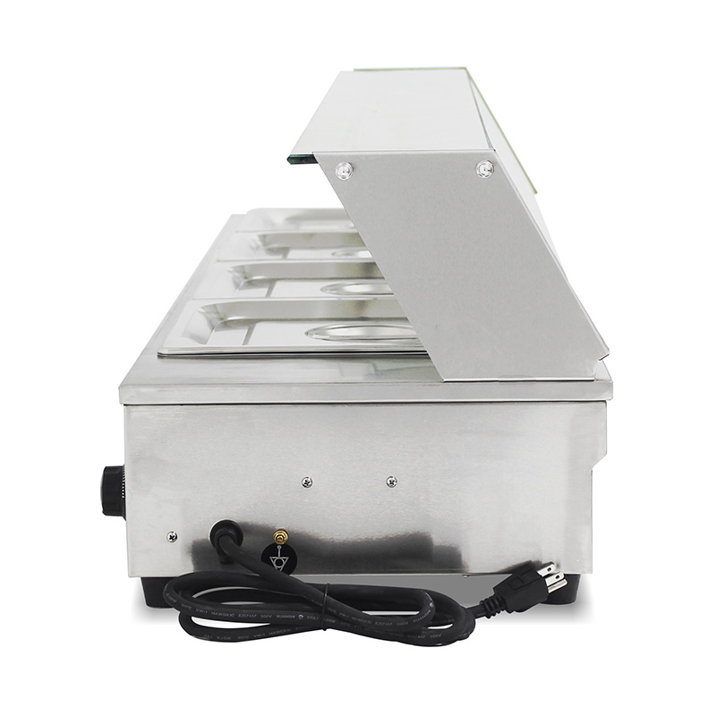 Bain Marie Terisolasi Komersial Stainless Steel Dengan Pelindung Bersin Kaca Tempered