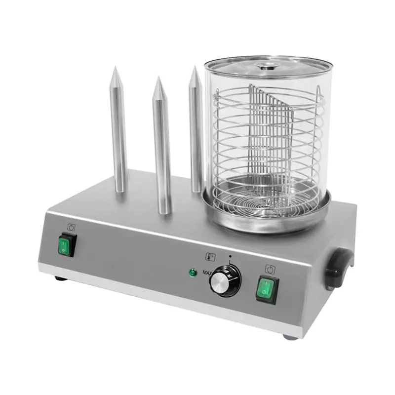 Mesin Penghangat Hot Dog dan Roti Stainless Steel Dengan Tongkat