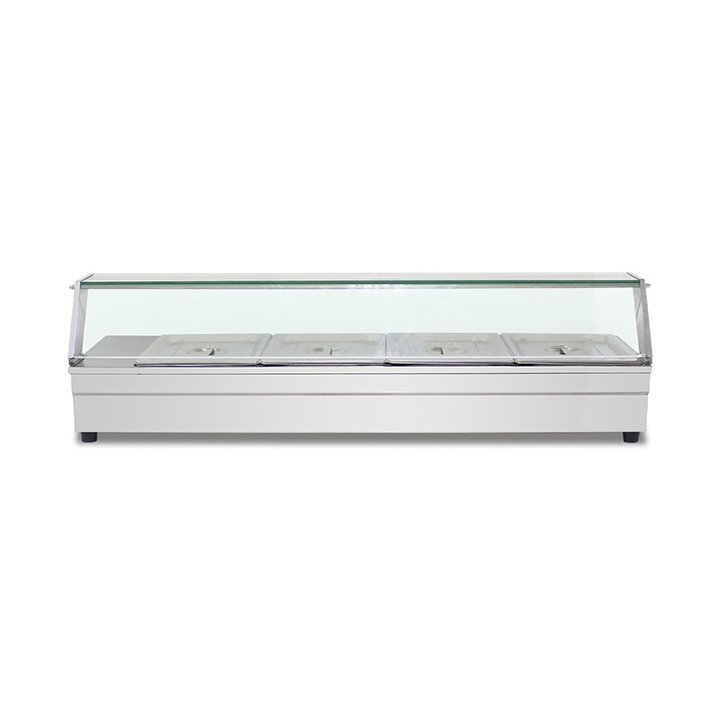 Bain Marie Terisolasi Komersial Stainless Steel Dengan Pelindung Bersin Kaca Tempered