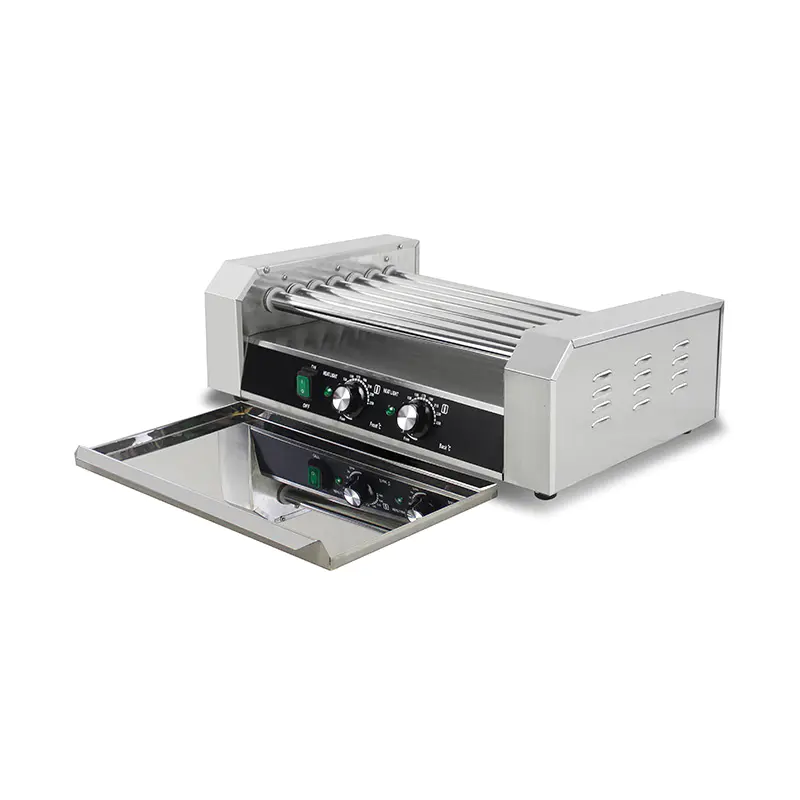 Mesin Pemanggang Rol Hot Dog Listrik Stainless Steel