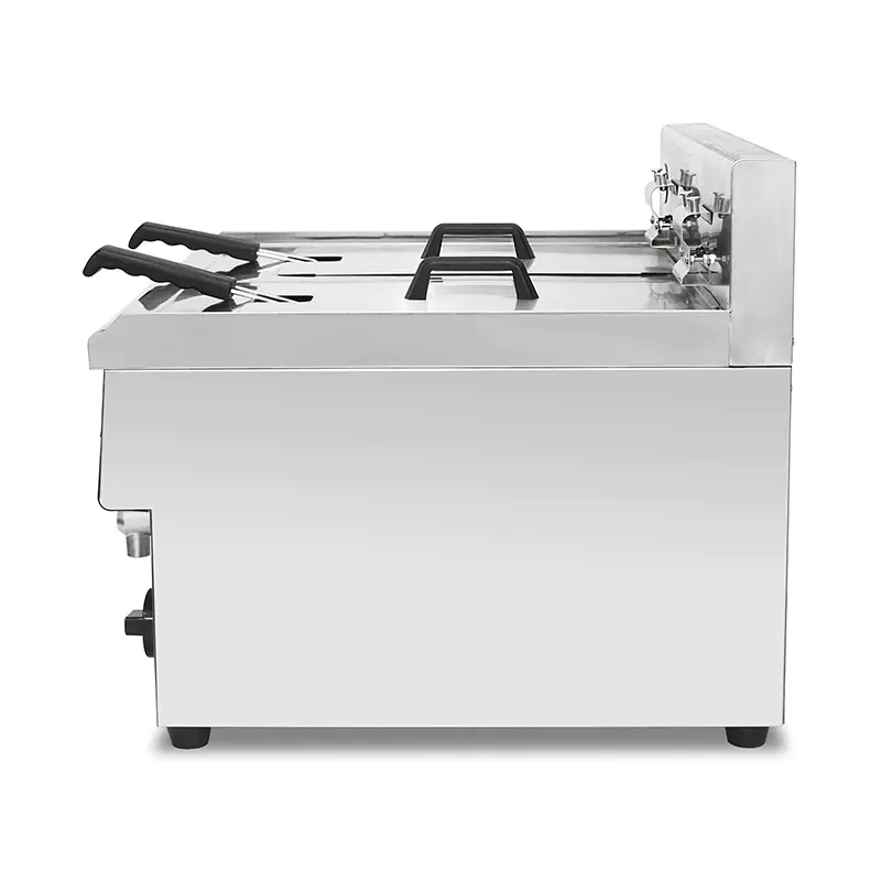 Penggorengan Meja Komersial Gas Alam/LPG Stainless Steel dengan Katup