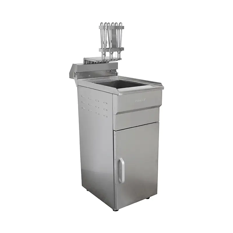 Penggorengan Berdiri Komersial Listrik Stainless Steel Dengan Kabinet
