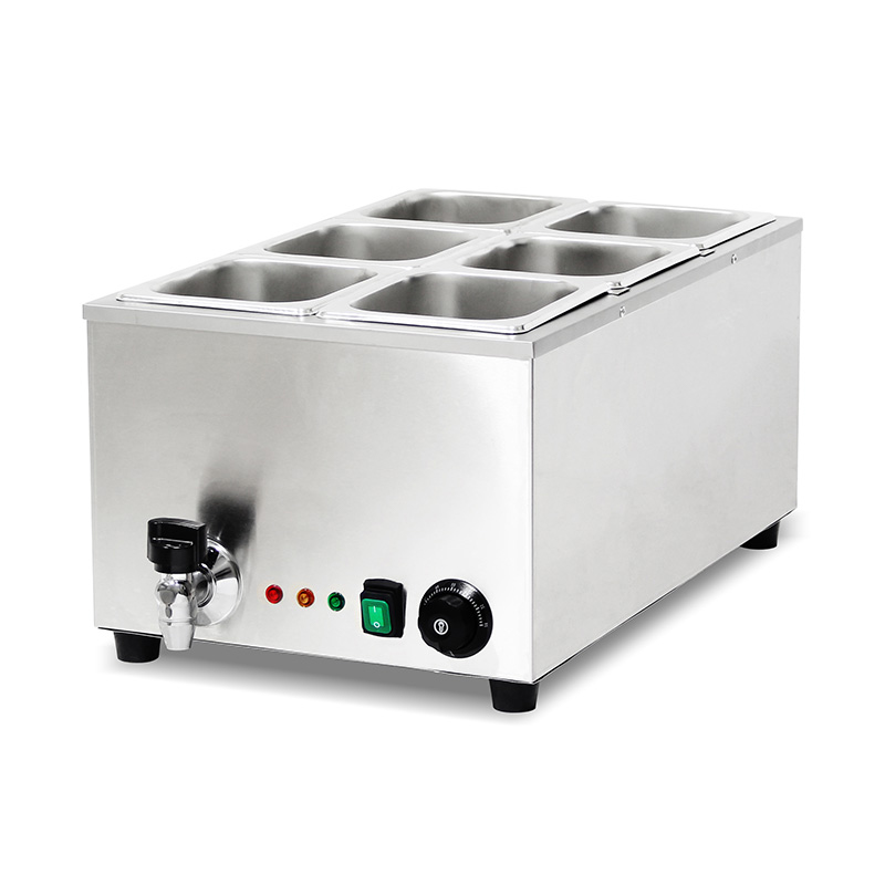Mesin Dapur Bain Marie Listrik Komersial Stainless Steel Dengan Pemanas Pelindung Anti Kering