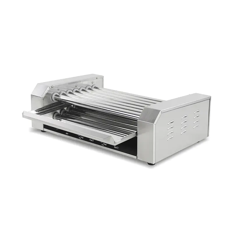 Mesin Pemanggang Rol Hot Dog Listrik Stainless Steel