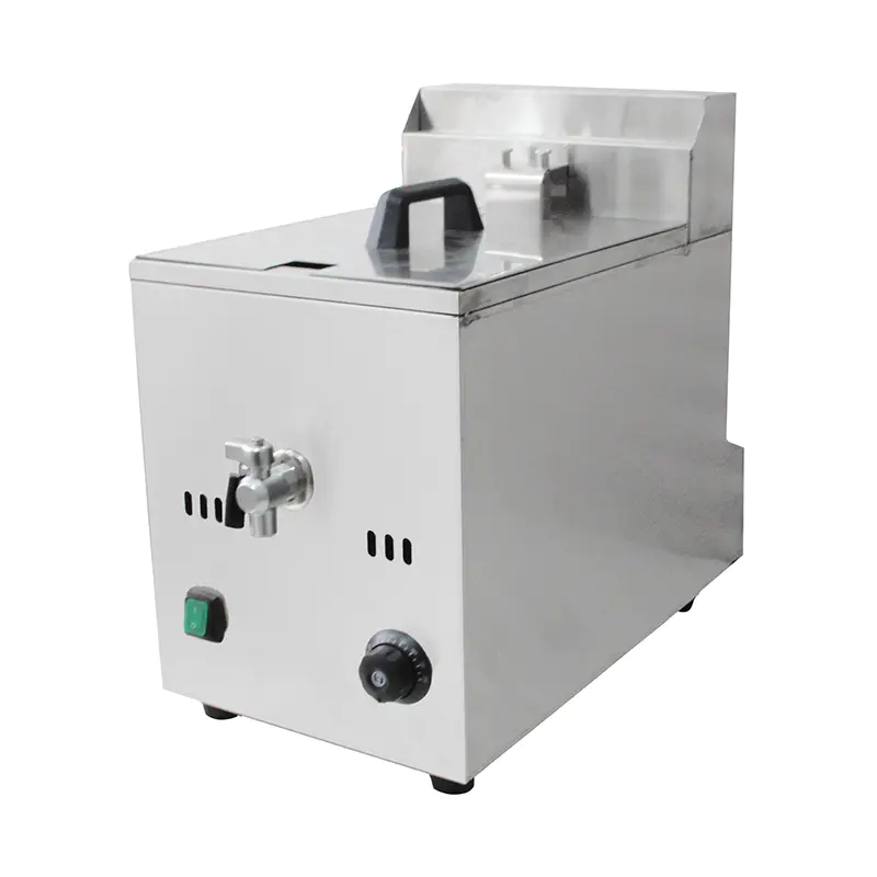 Penggorengan Meja Komersial Gas Alam/LPG Stainless Steel dengan Katup