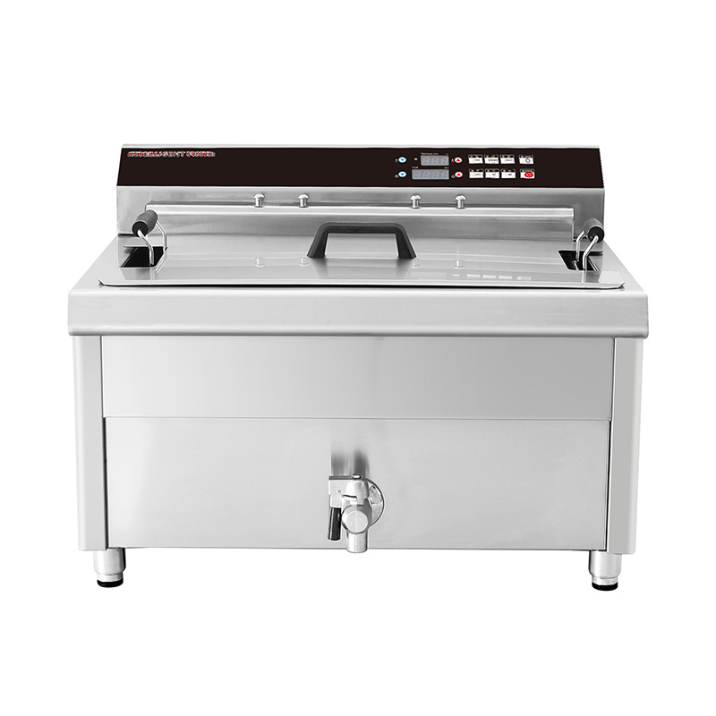 Panel Kontrol Komputer Penggorengan Meja Komersial Listrik Stainless Steel