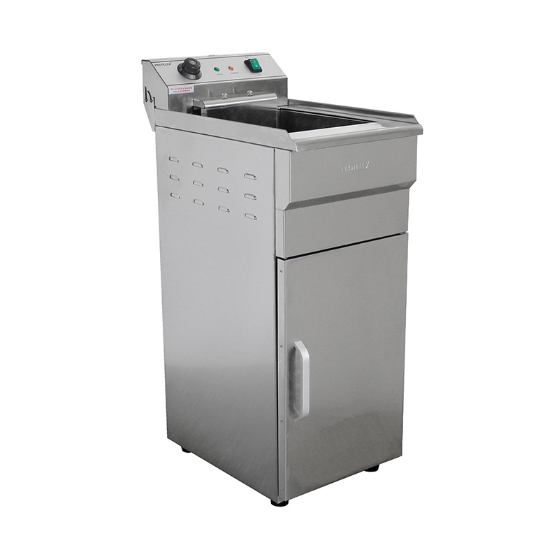 Penggorengan Berdiri Komersial Listrik Stainless Steel Dengan Kabinet