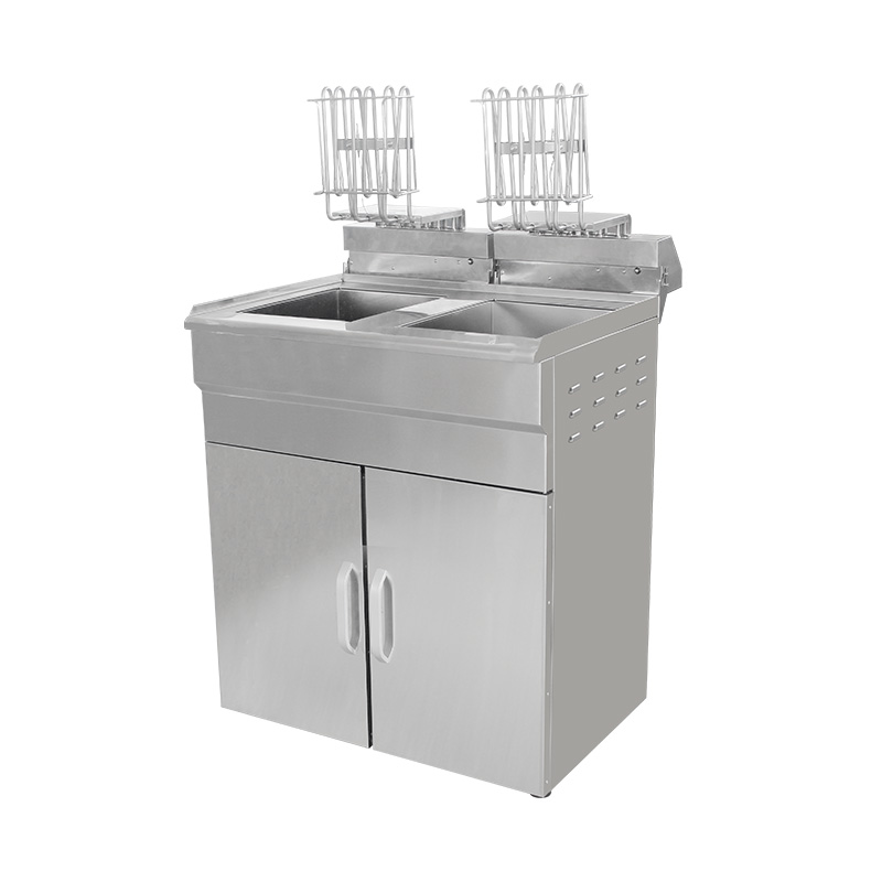 Penggorengan Berdiri Komersial Listrik Stainless Steel Dengan Kabinet