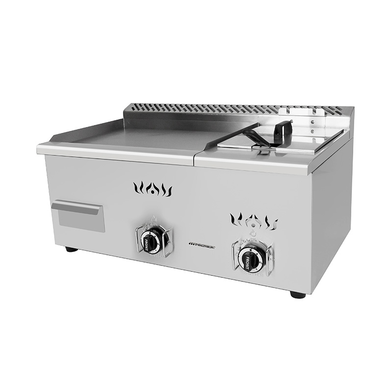 Wajan Meja Dapur Komersial Gas Alam/LPG Stainless Steel dengan Penggorengan