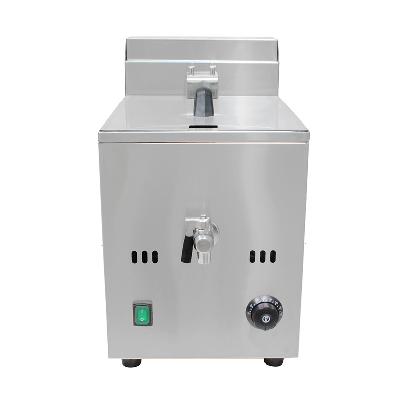 Penggorengan Meja Komersial Gas Alam/LPG Stainless Steel dengan Katup
