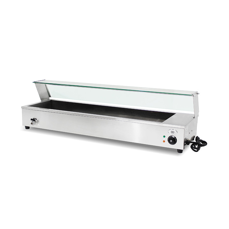 Bain Marie Terisolasi Komersial Stainless Steel Dengan Pelindung Bersin Kaca Tempered