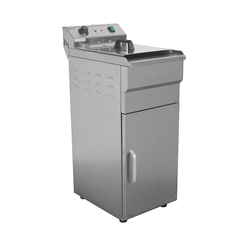 Penggorengan Berdiri Komersial Listrik Stainless Steel Dengan Kabinet