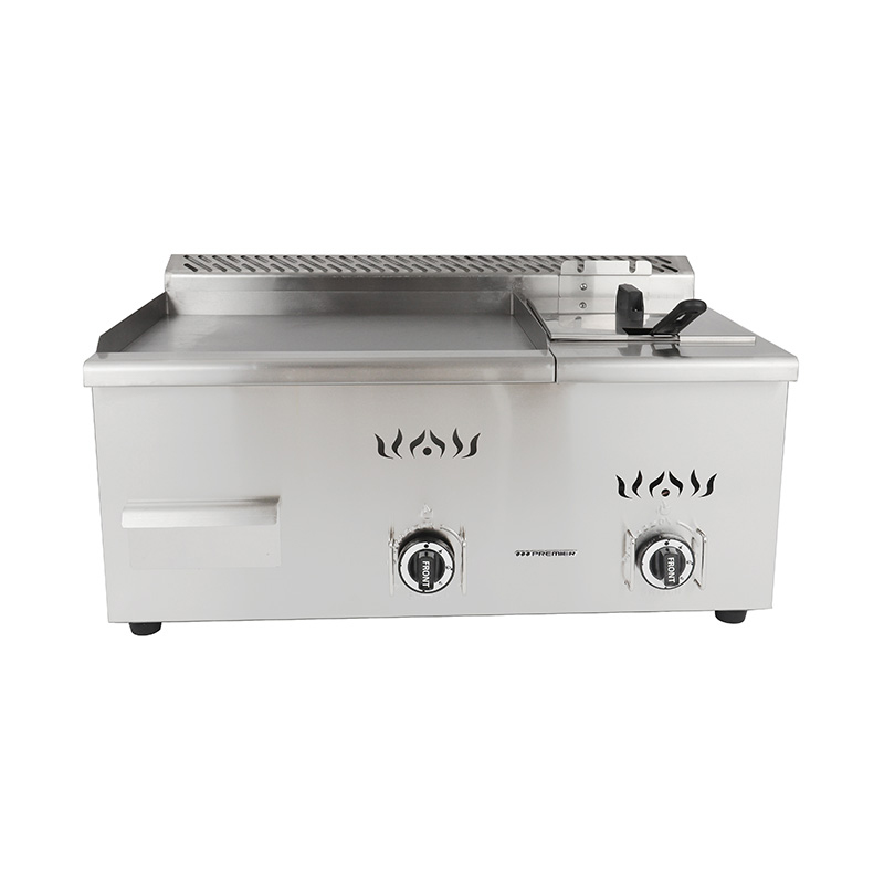 Wajan Meja Dapur Komersial Gas Alam/LPG Stainless Steel dengan Penggorengan