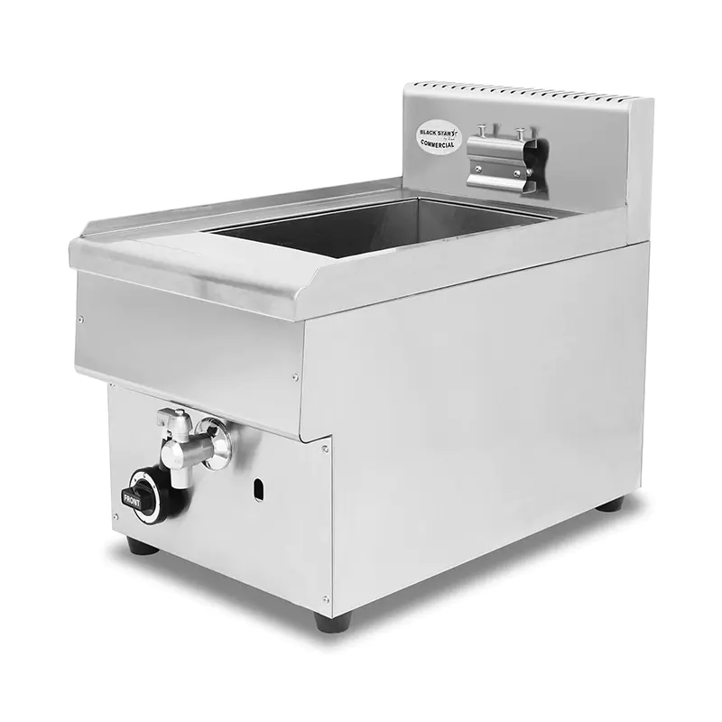 Penggorengan Meja Komersial Gas Alam/LPG Stainless Steel dengan Katup