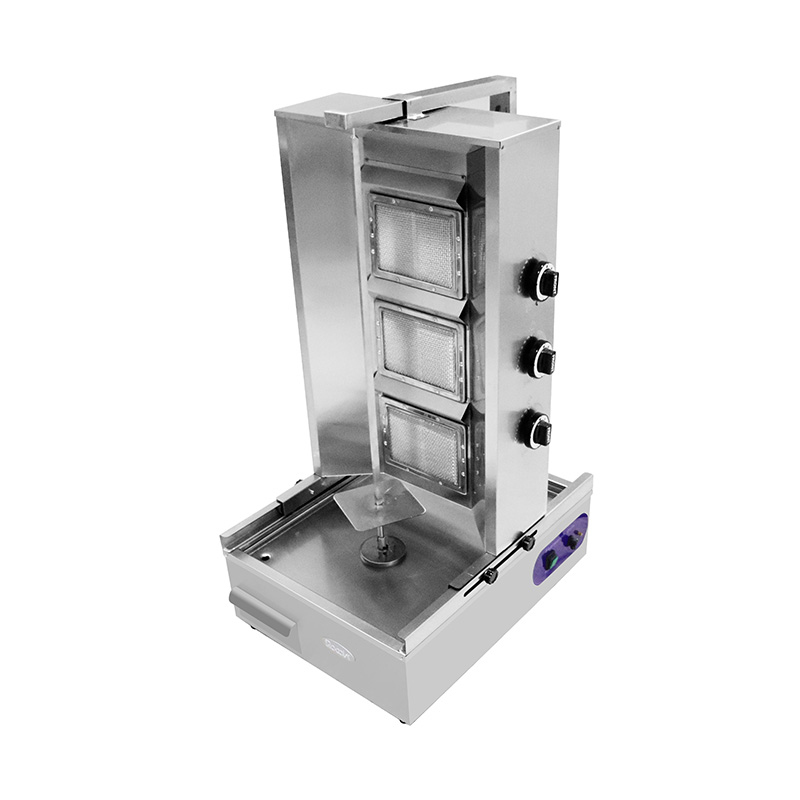 Mesin Dapur Panggangan Shawarma Gas Alam Komersial Stainless Steel/LPG