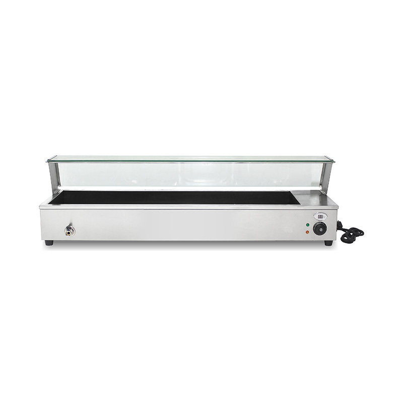 Bain Marie Terisolasi Komersial Stainless Steel Dengan Pelindung Bersin Kaca Tempered