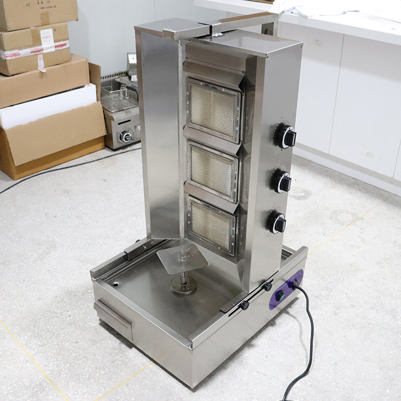 Mesin Dapur Panggangan Shawarma Gas Alam Komersial Stainless Steel/LPG