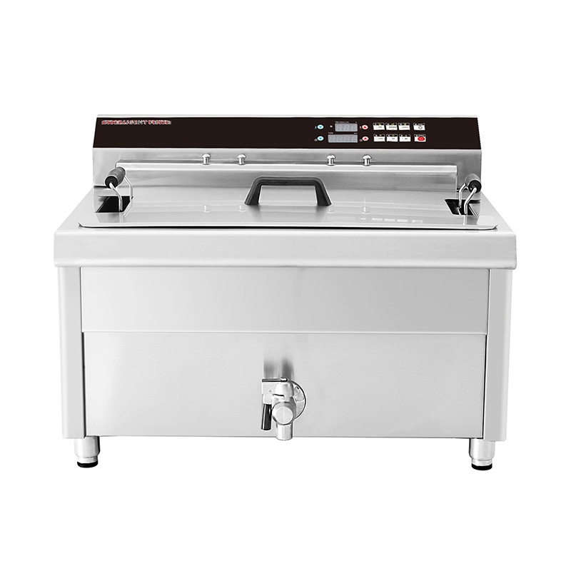 Panel Kontrol Komputer Penggorengan Meja Komersial Listrik Stainless Steel