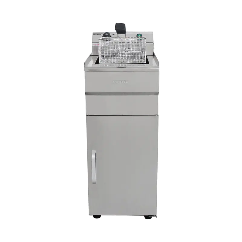 Penggorengan Berdiri Komersial Listrik Stainless Steel Dengan Kabinet