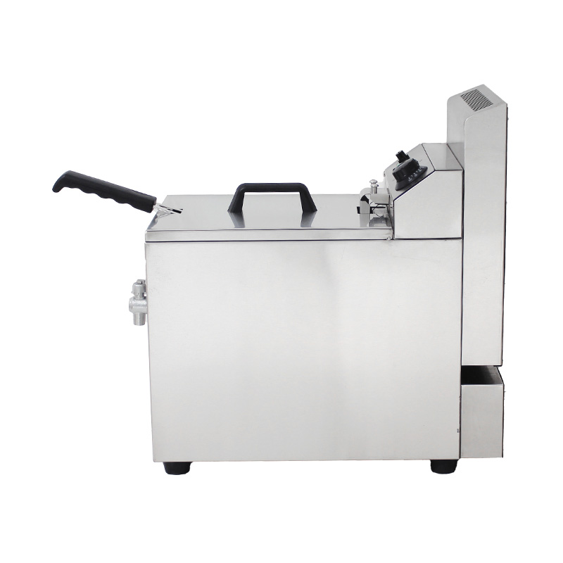 Penggorengan Meja Komersial Gas Alam/LPG Stainless Steel dengan Katup