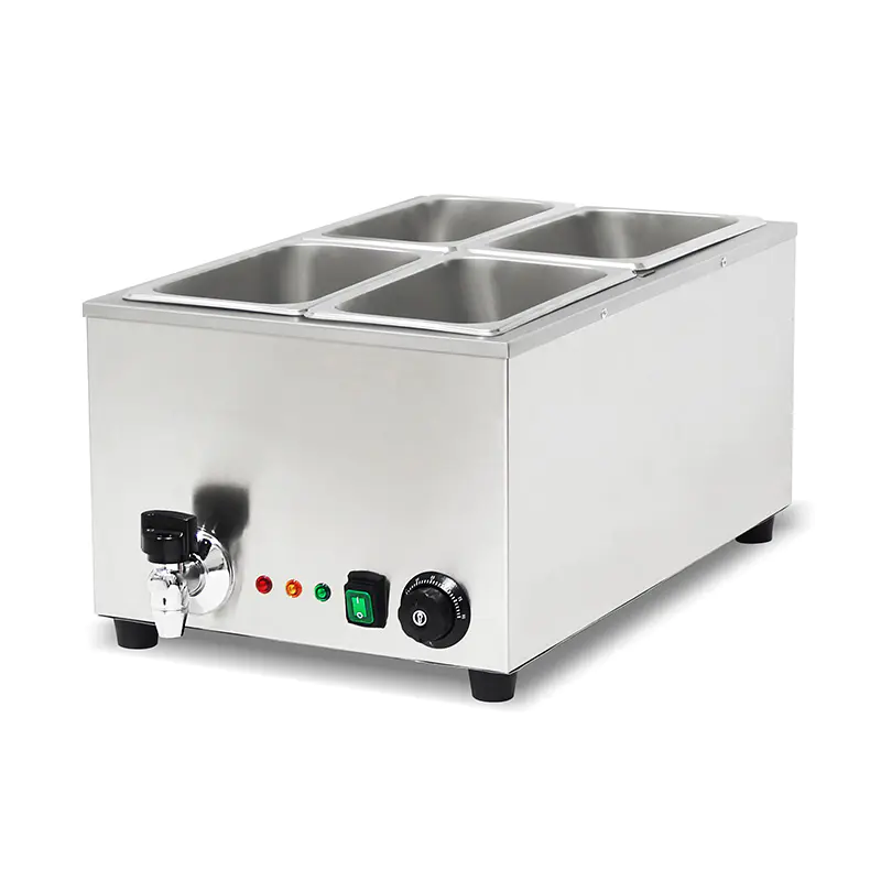 Mesin Dapur Bain Marie Listrik Komersial Stainless Steel Dengan Pemanas Pelindung Anti Kering
