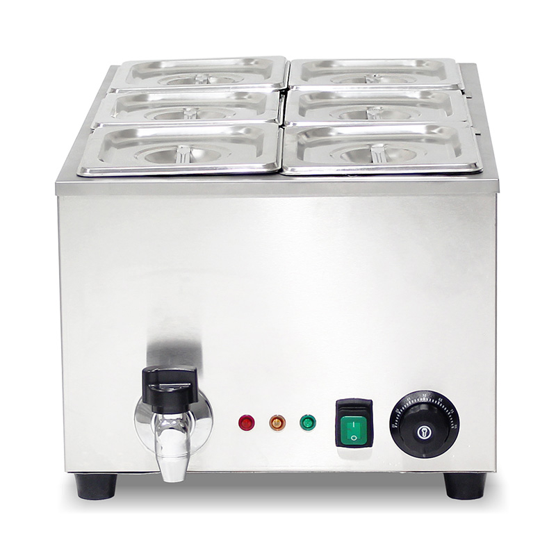 Mesin Dapur Bain Marie Listrik Komersial Stainless Steel Dengan Pemanas Pelindung Anti Kering