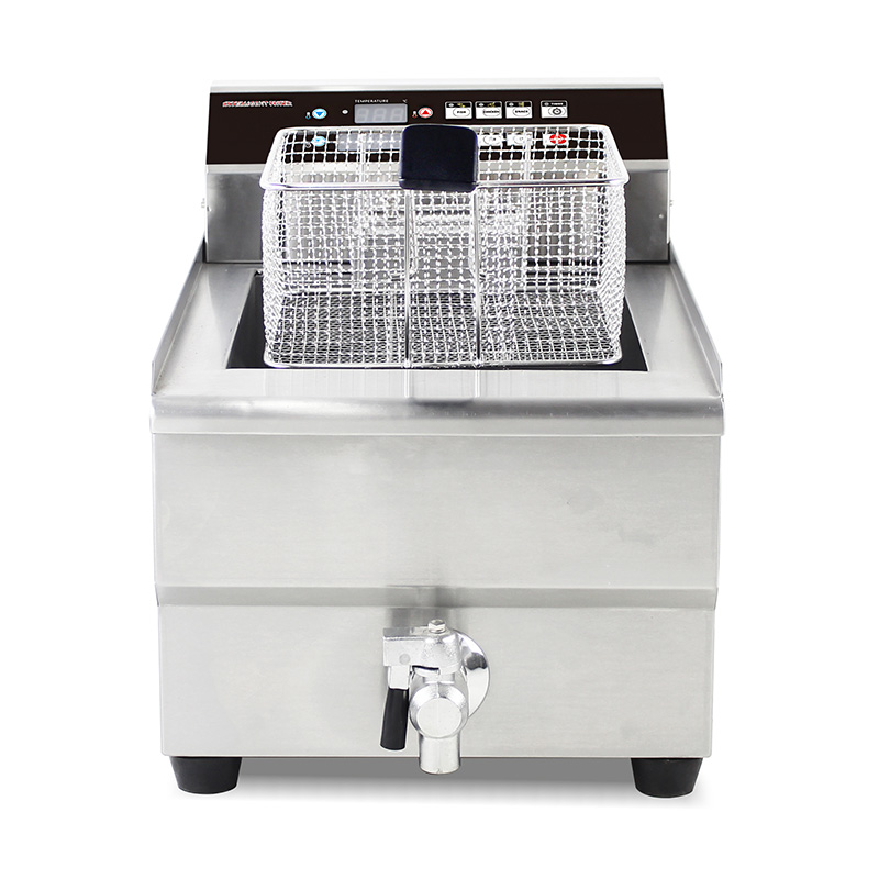Panel Kontrol Komputer Penggorengan Meja Komersial Listrik Stainless Steel