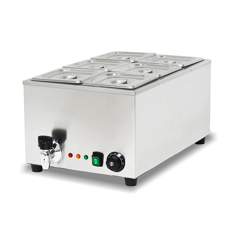 Mesin Dapur Bain Marie Listrik Komersial Stainless Steel Dengan Pemanas Pelindung Anti Kering