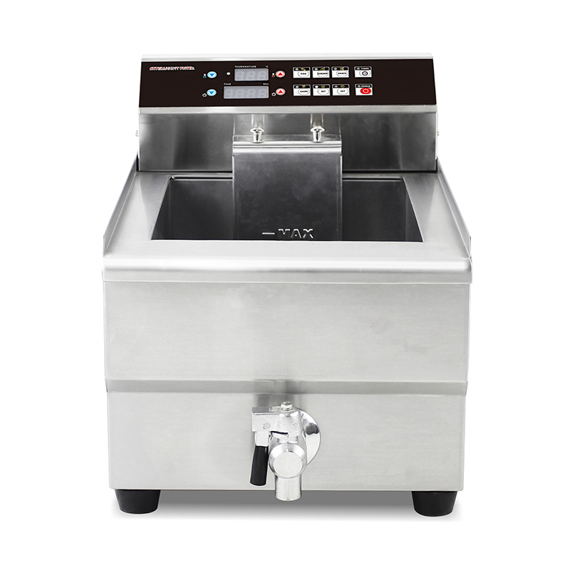 Panel Kontrol Komputer Penggorengan Meja Komersial Listrik Stainless Steel