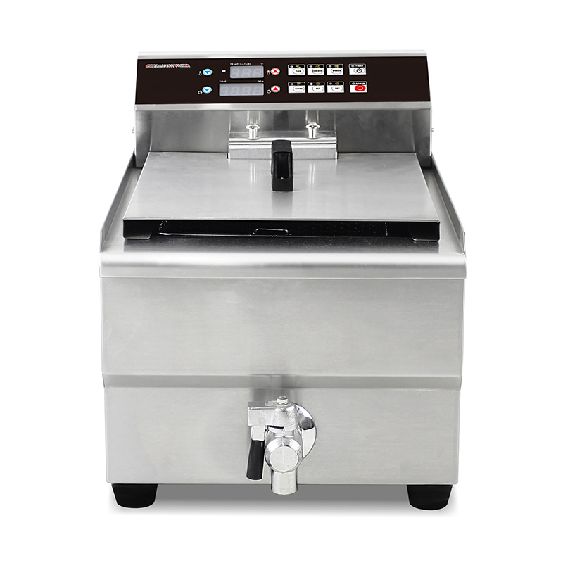 Panel Kontrol Komputer Penggorengan Meja Komersial Listrik Stainless Steel