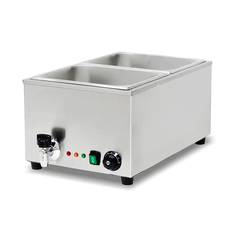Mesin Dapur Bain Marie Listrik Komersial Stainless Steel Dengan Pemanas Pelindung Anti Kering