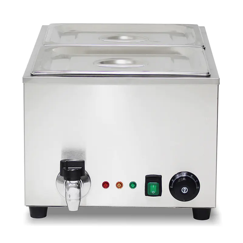 Mesin Dapur Bain Marie Listrik Komersial Stainless Steel Dengan Pemanas Pelindung Anti Kering