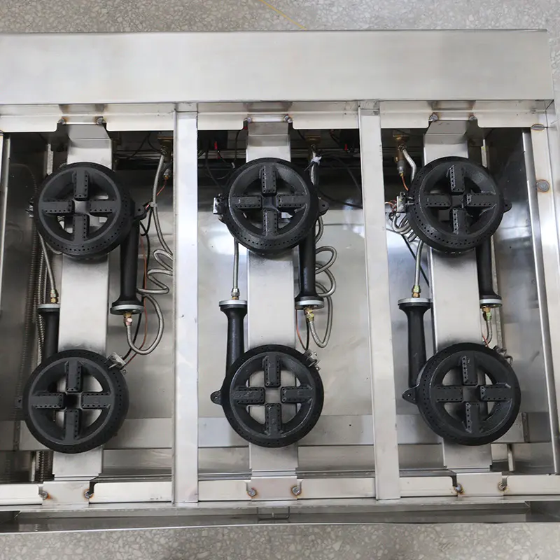 Mesin Kompor Desktop Gas Alam/LPG Dapur Komersial Stainless Steel