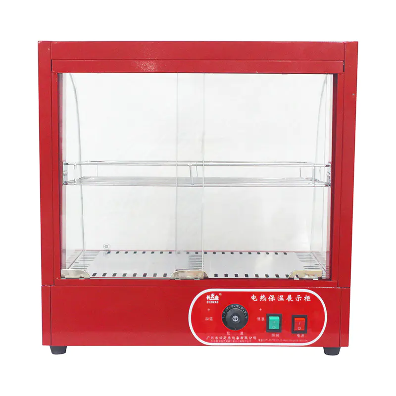 Mesin Penghangat Tampilan Makanan Kaca Busur Listrik Dapur Komersial Stainless Steel