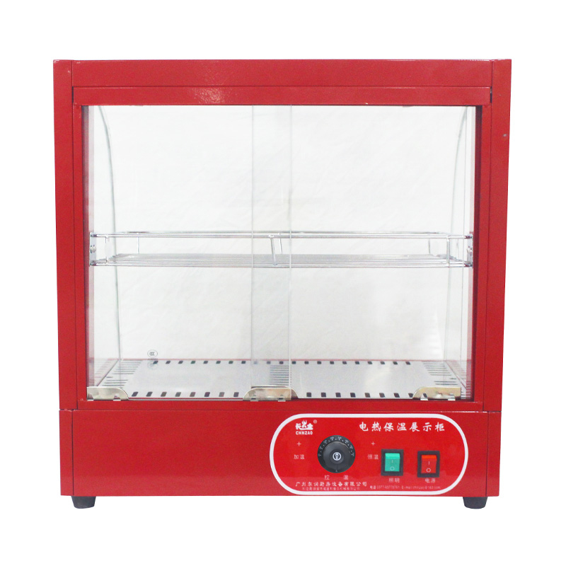 Mesin Penghangat Tampilan Makanan Kaca Busur Listrik Dapur Komersial Stainless Steel