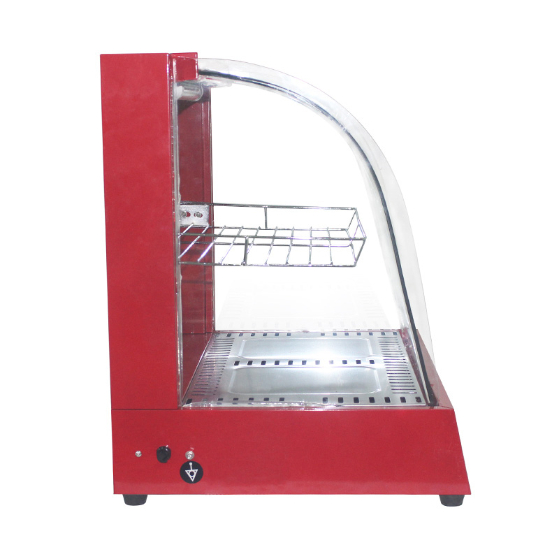 Mesin Penghangat Tampilan Makanan Kaca Busur Listrik Dapur Komersial Stainless Steel