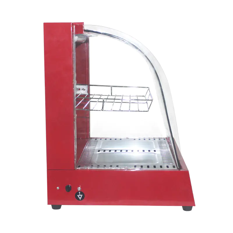 Mesin Penghangat Tampilan Makanan Kaca Busur Listrik Dapur Komersial Stainless Steel